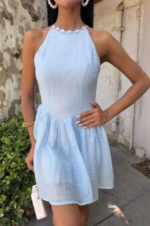 Sleeveless Skater Dress With Halter Neck - Brand: Sobe Istanbul - Women's Clothing Wholesale - Globality Store