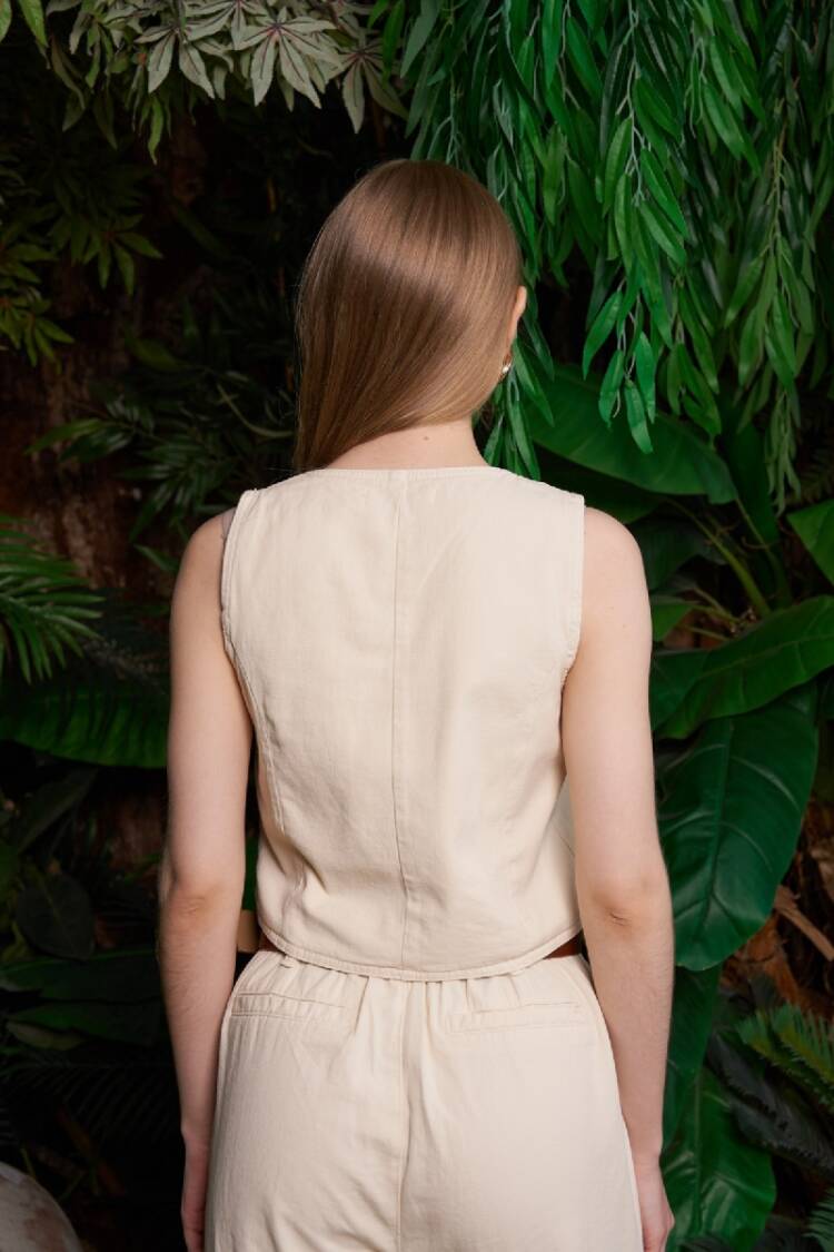 Beige Casual Formal Elegant Vest