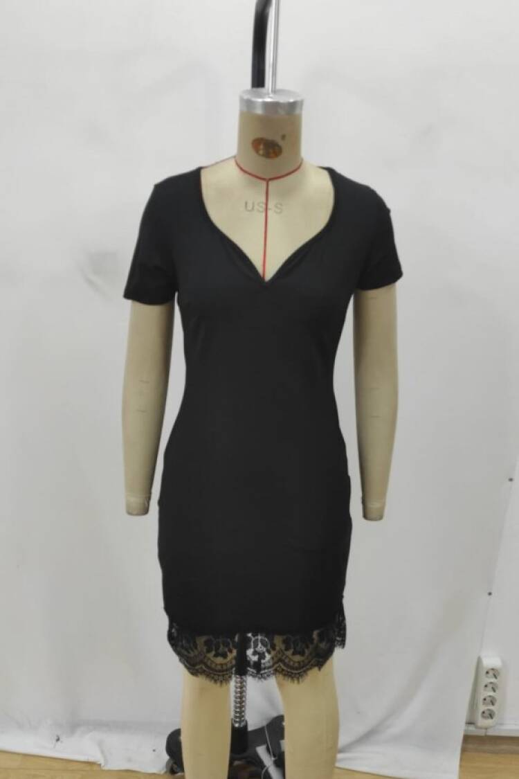 Black Sexy Elegant Mini Bodycon Dress