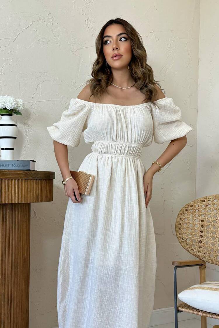 Fit And Flare Half Sleeve Dress