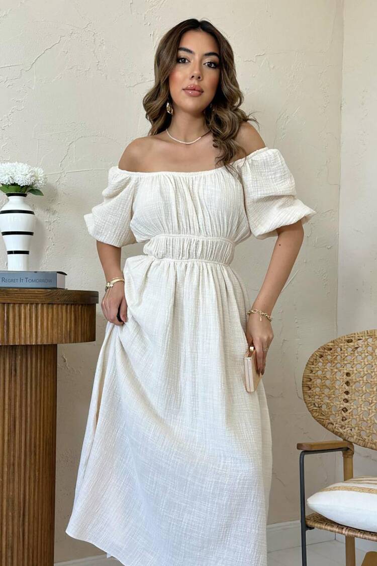Fit And Flare Half Sleeve Dress