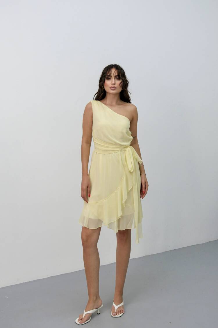 Wrap Dress With One Shoulder Neck