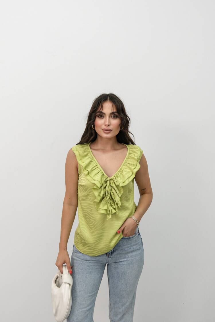 Blouse With Plunging Neck And Cap Sleeves - Brand: STEPS - Women's Clothing Wholesale - Globality Store