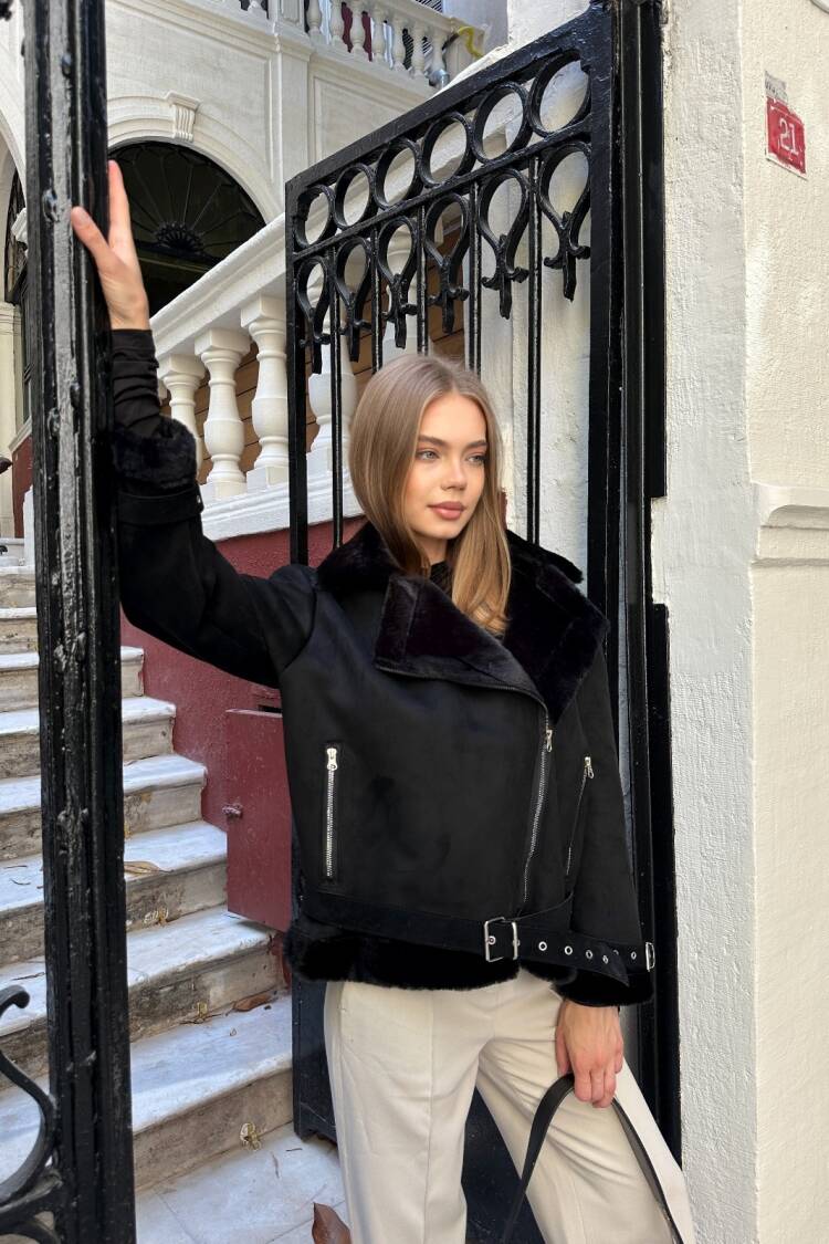 Oversized Fit Biker Jacket