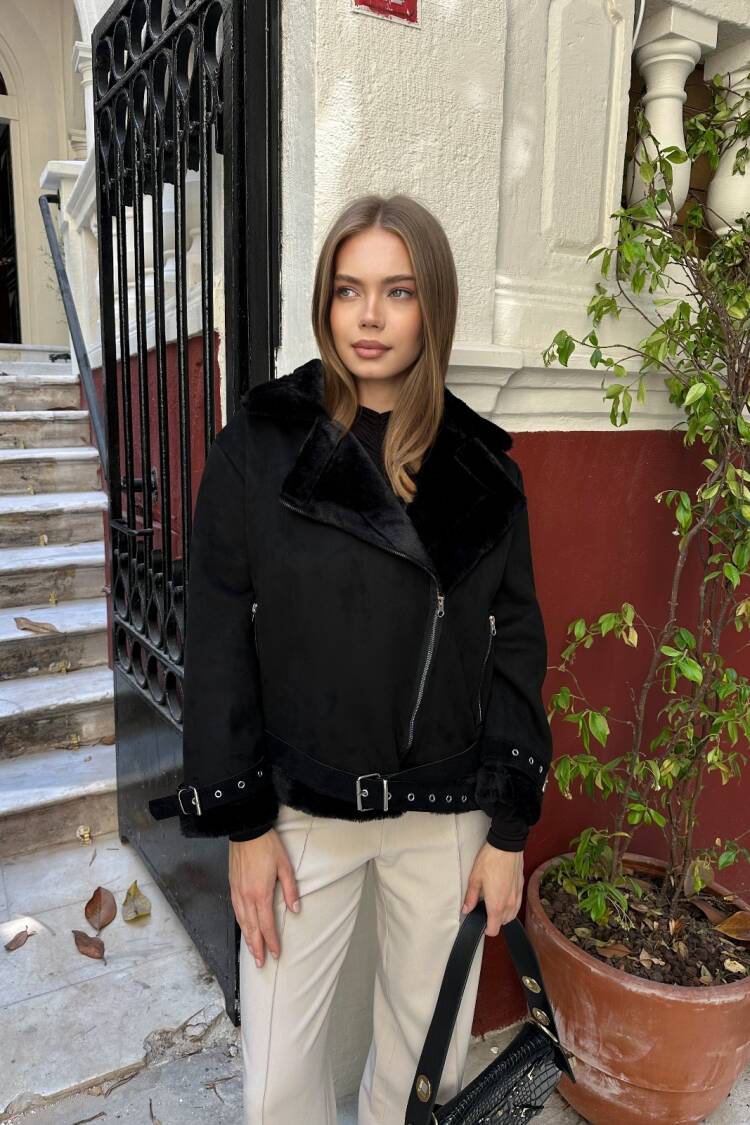 Oversized Fit Biker Jacket