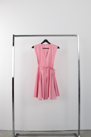 Fit And Flare Dress With V-Neck And Cap Sleeves - Brand: Cream Rouge - Women's Clothing Wholesale - Globality Store