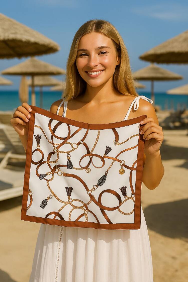 Brown Elegant Shawl - Brand: Axesoire - Women's Clothing Wholesale - Globality Store