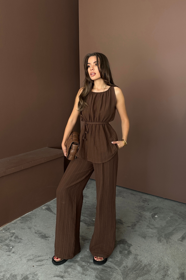 Mueslin Sleeveless Blouse - Trousers Tk - Brand: Ello - Women's Clothing Wholesale - Globality Store