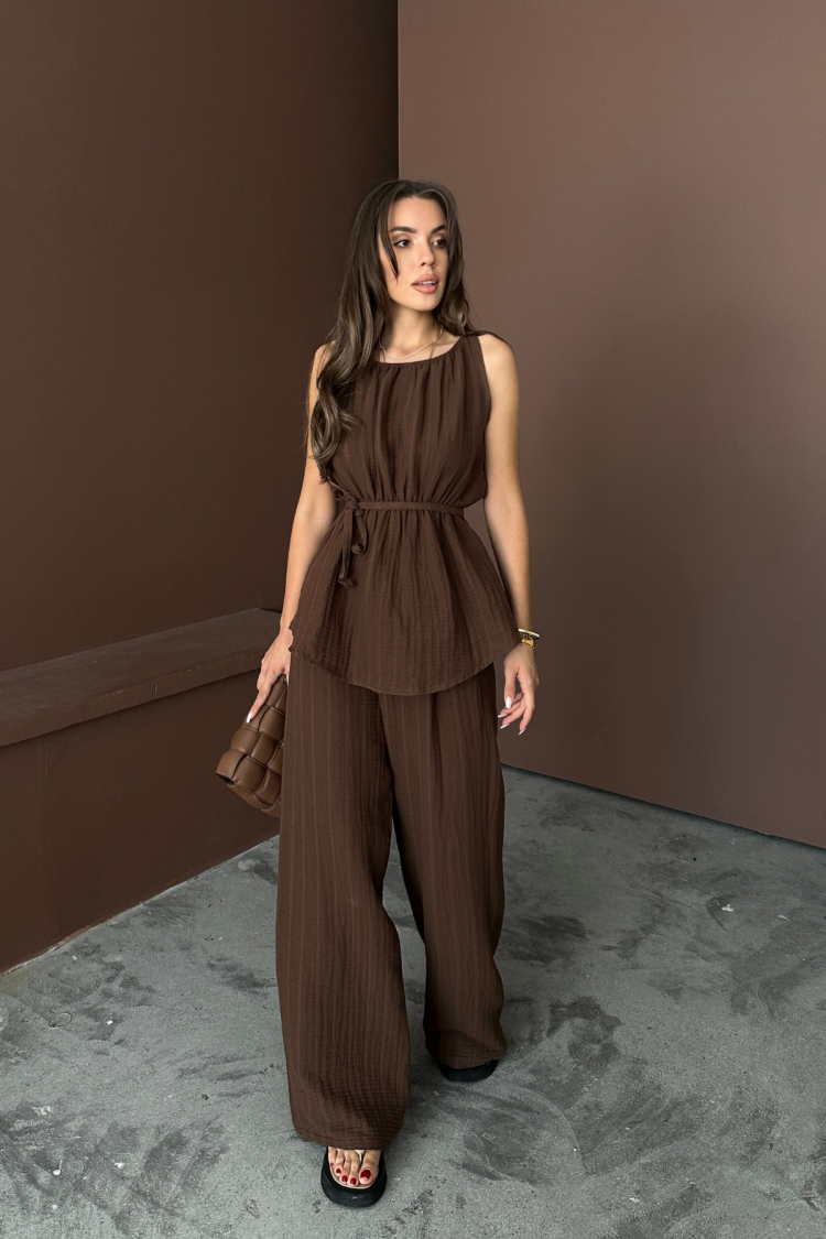 Mueslin Sleeveless Blouse - Trousers Tk
