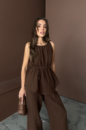 Mueslin Sleeveless Blouse - Trousers Tk - Brand: Ello - Women's Clothing Wholesale - Globality Store