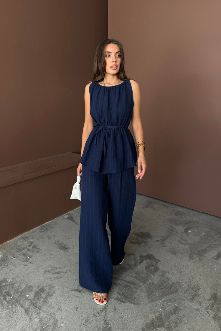 Set - Elegant Sleeveless Palazzo