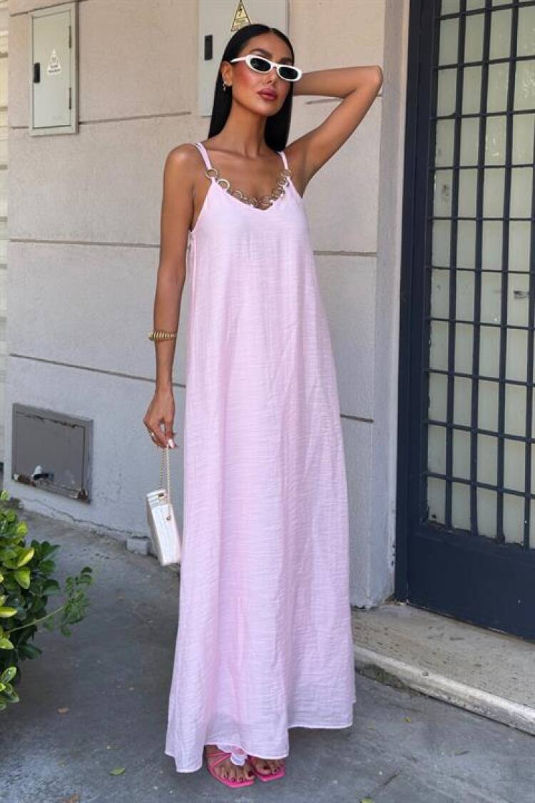 Sleeveless V-Neck Floor Length Slip Dress