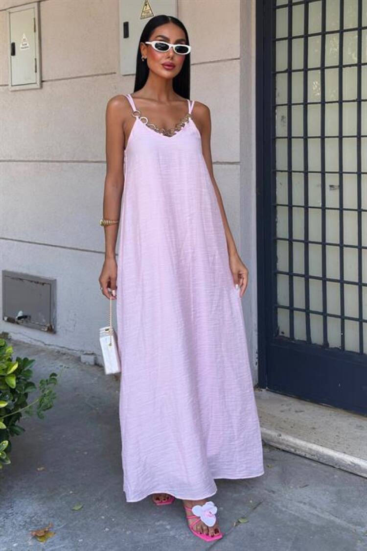 Sleeveless V-Neck Floor Length Slip Dress