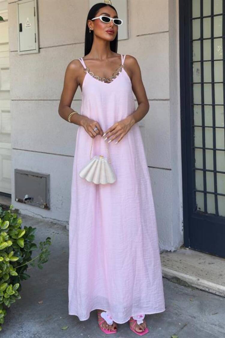 Sleeveless V-Neck Floor Length Slip Dress