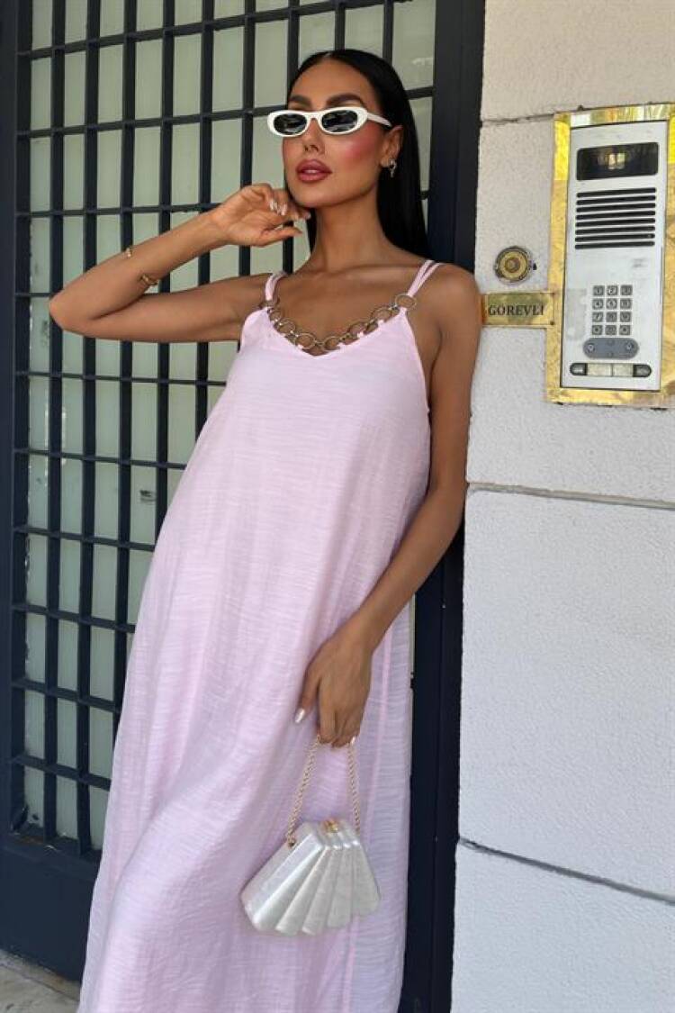 Sleeveless V-Neck Floor Length Slip Dress