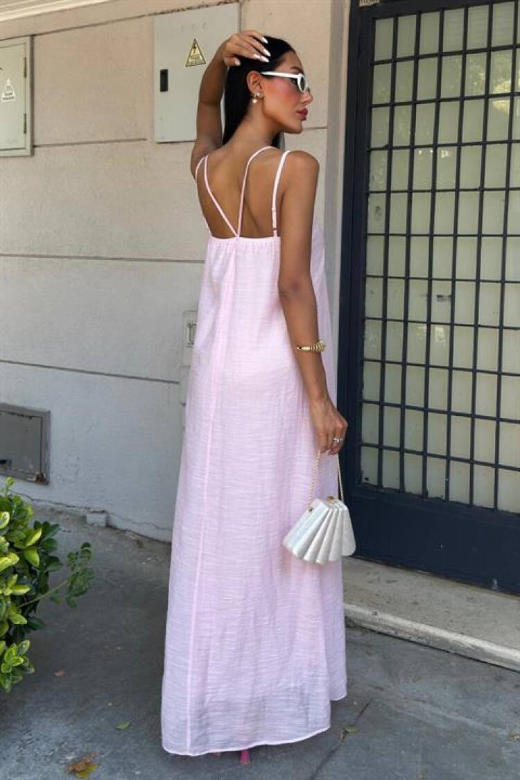 Sleeveless V-Neck Floor Length Slip Dress