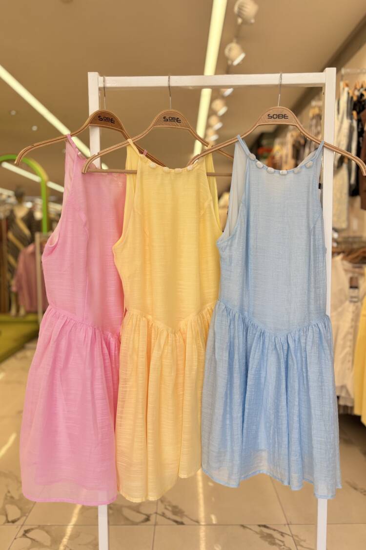 Sleeveless Skater Dress With Halter Neck