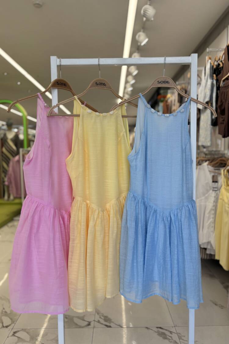 Sleeveless Skater Dress With Halter Neck