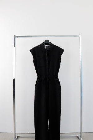 Shirt Jumpsuit With Notched Neck And Cap Sleeves - Brand: Cream Rouge - Women's Clothing Wholesale - Globality Store