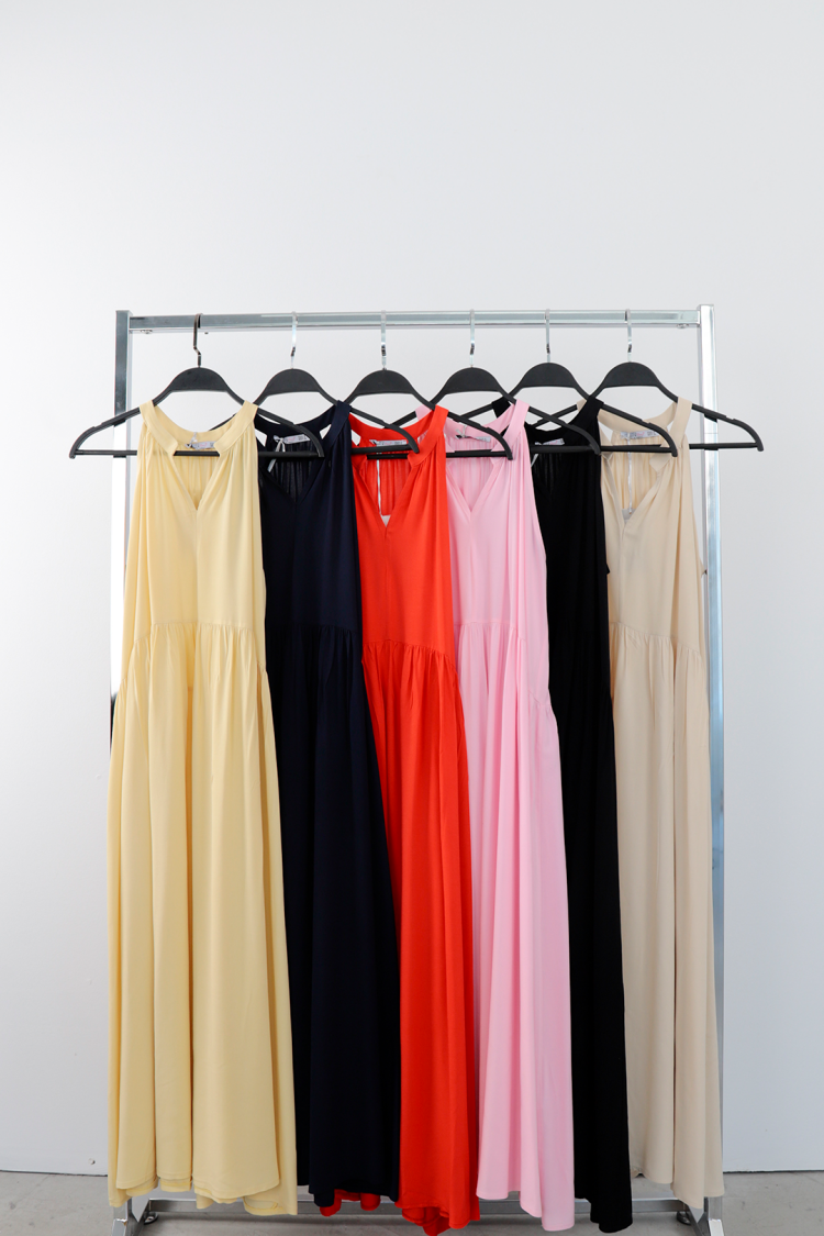 Maxi A-Line Sleeveless V-Neck Dress