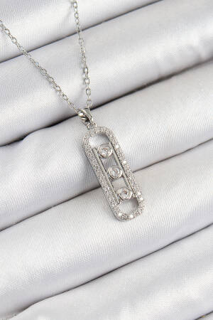 316l Steel Zircon Stone Messika Model Silver Color Women Necklace - Brand: Ebijuteri - Women's Clothing Wholesale - Globality Store