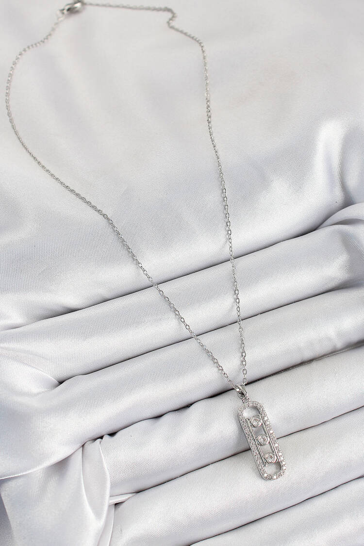 316l Steel Zircon Stone Messika Model Silver Color Women Necklace
