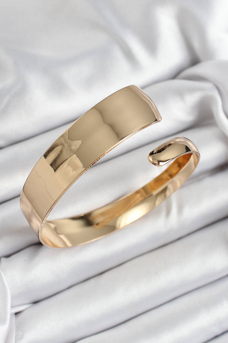 Brass Cuff Pattern Gold Color Women's Waist Bracelet - Brand: Ebijuteri - Women's Clothing Wholesale - Globality Store