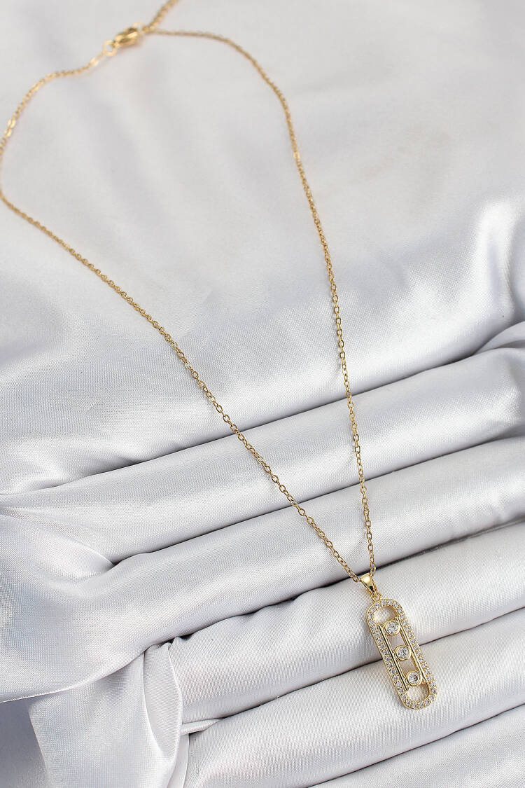 316l Steel Zircon Stone Messika Model Gold Color Women Necklace