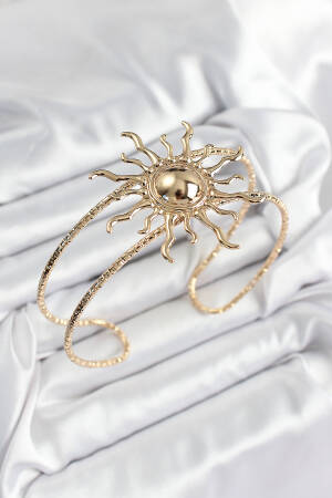Brass Sun Pattern Gold Color Women's Waist Bracelet - Brand: Ebijuteri - Women's Clothing Wholesale - Globality Store