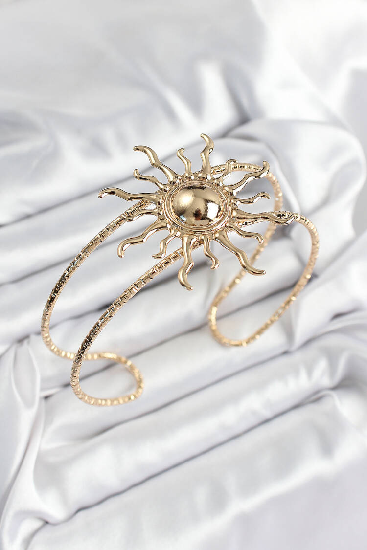 Brass Sun Pattern Gold Color Women's Waist Bracelet - Brand: Ebijuteri - Women's Clothing Wholesale - Globality Store