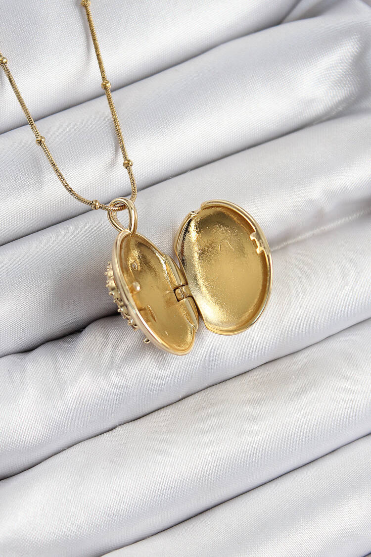 316l Steel Chain Openable Phoenix Model Zircon Stone Gold Color Women Necklace