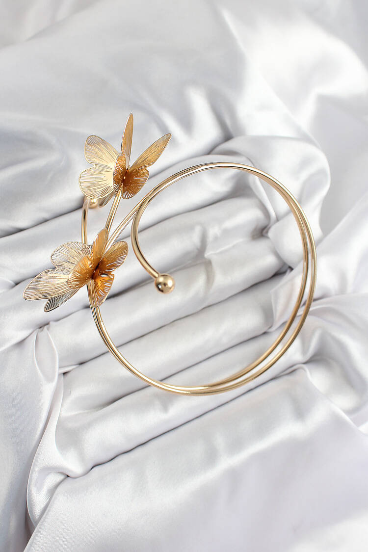 Brass Butterfly Pattern Gold Color Women's Waist Bracelet