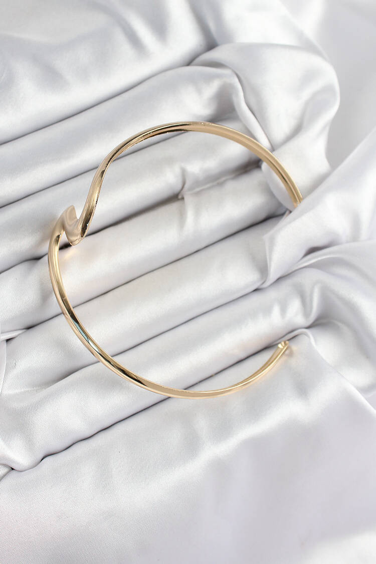 Brass Wavy Pattern Gold Color Women's Waist Bracelet