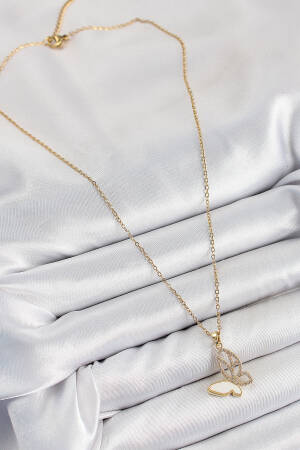 316l Steel Zircon Stone Butterfly Model Gold Color Women Necklace - Brand: Ebijuteri - Women's Clothing Wholesale - Globality Store