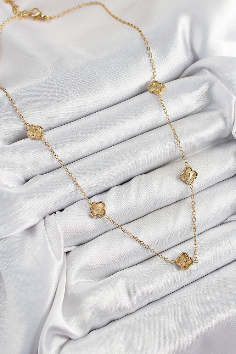 316l Steel Clover Model Gold Color Women Necklace