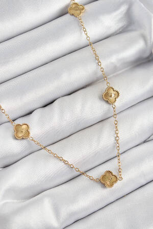 316l Steel Clover Model Gold Color Women Necklace - Brand: Ebijuteri - Women's Clothing Wholesale - Globality Store
