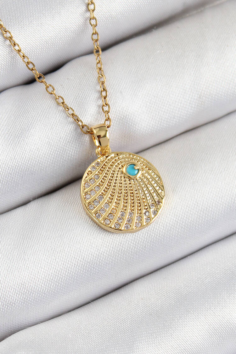 316l Steel Zircon Stone Locket Model Gold Color Women Necklace - Brand: Ebijuteri - Women's Clothing Wholesale - Globality Store