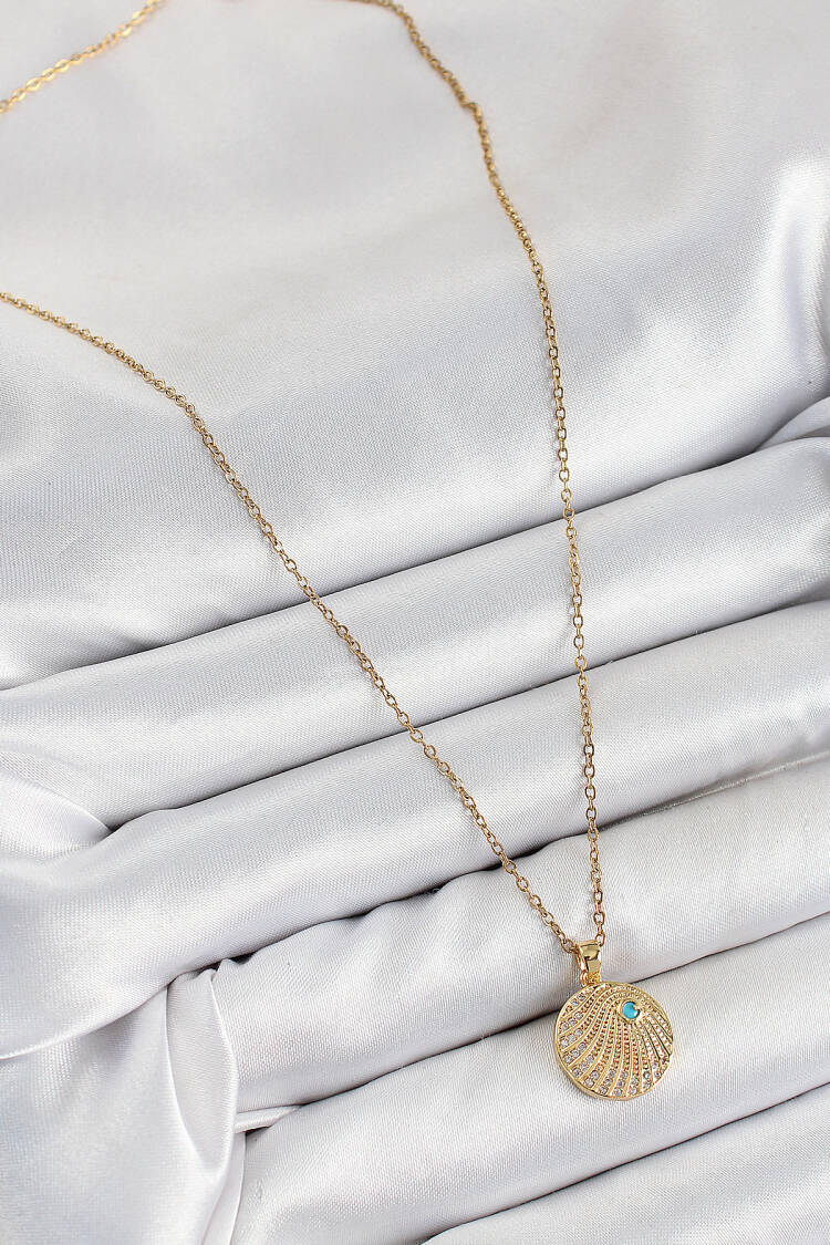 316l Steel Zircon Stone Locket Model Gold Color Women Necklace