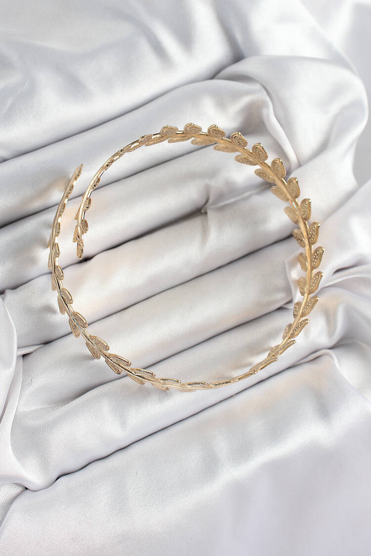 Brass Leaf Pattern Gold Color Women's Waist Bracelet