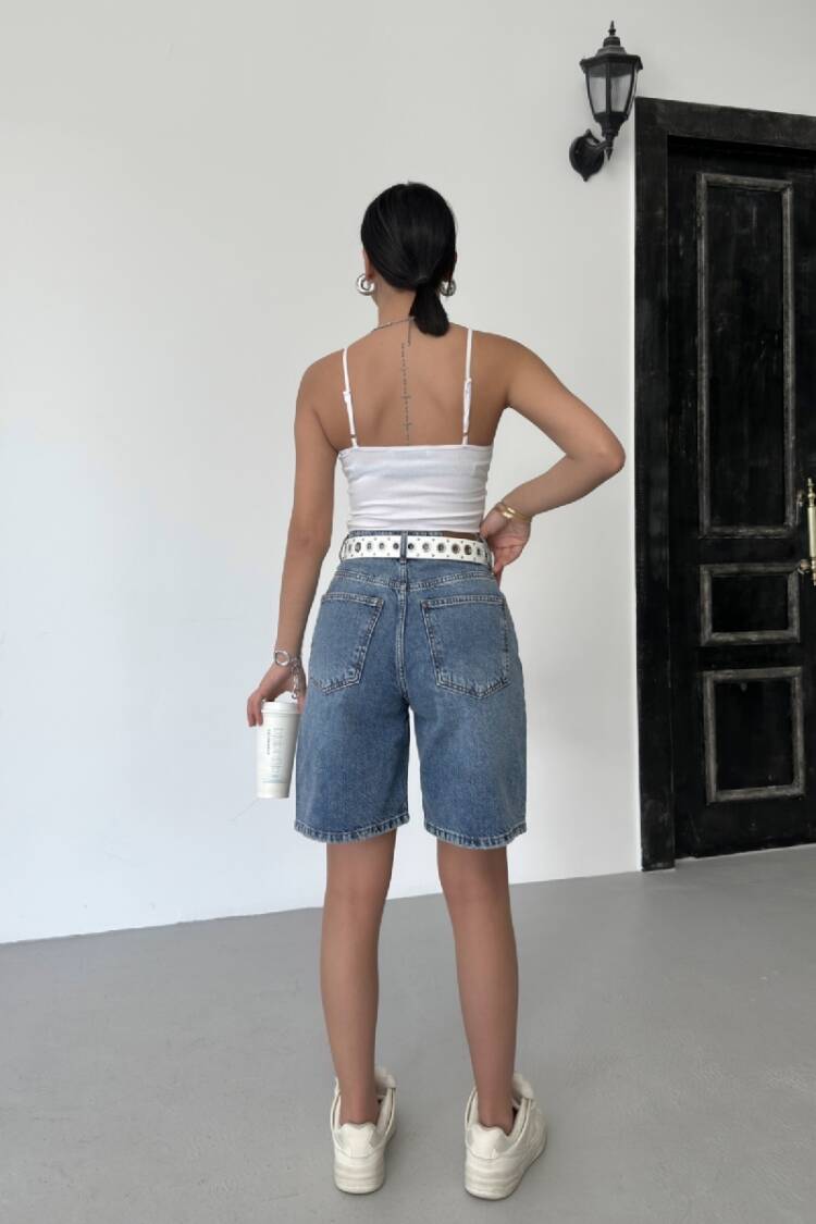 High Waist Bermuda Shorts
