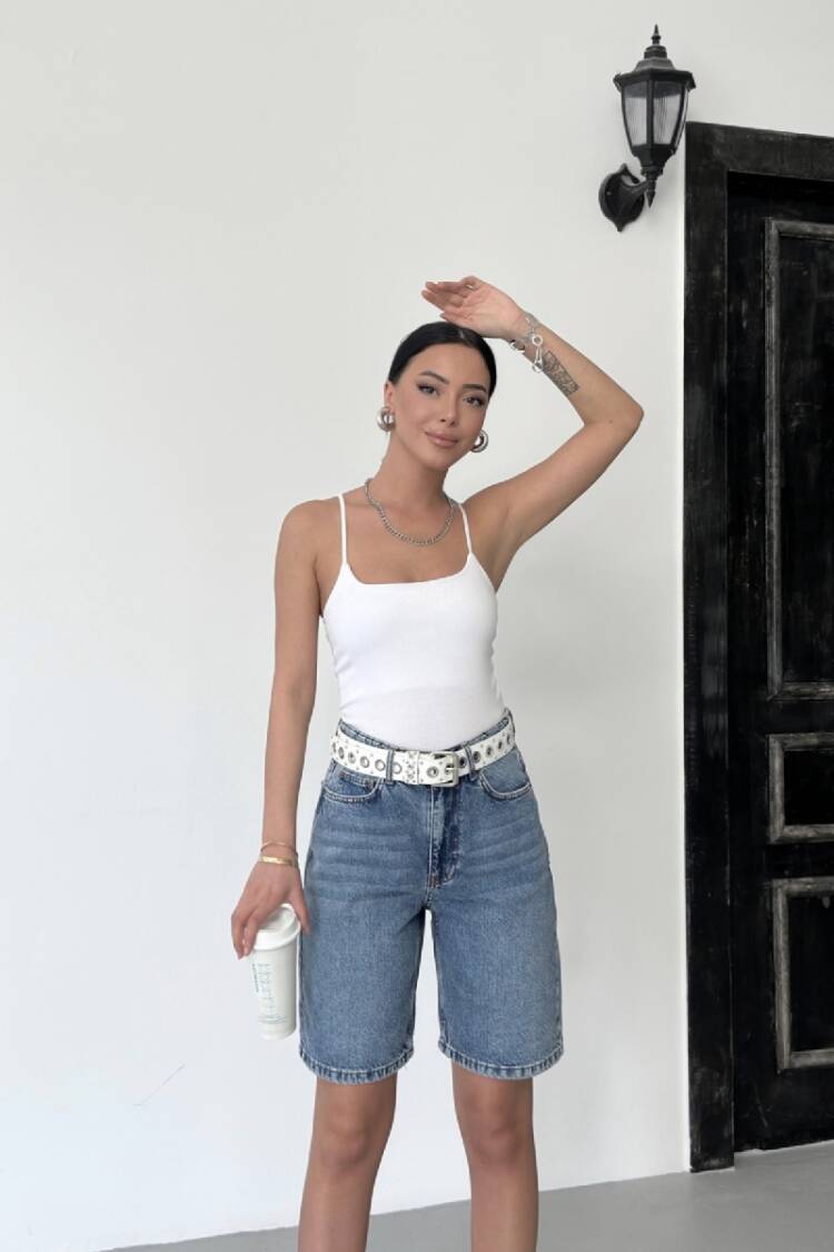 High Waist Bermuda Shorts