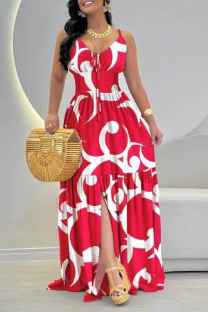 Red Fit And Flare Sleeveless Sweetheart Neck Dress - Brand: Janes - Women's Clothing Wholesale - Globality Store