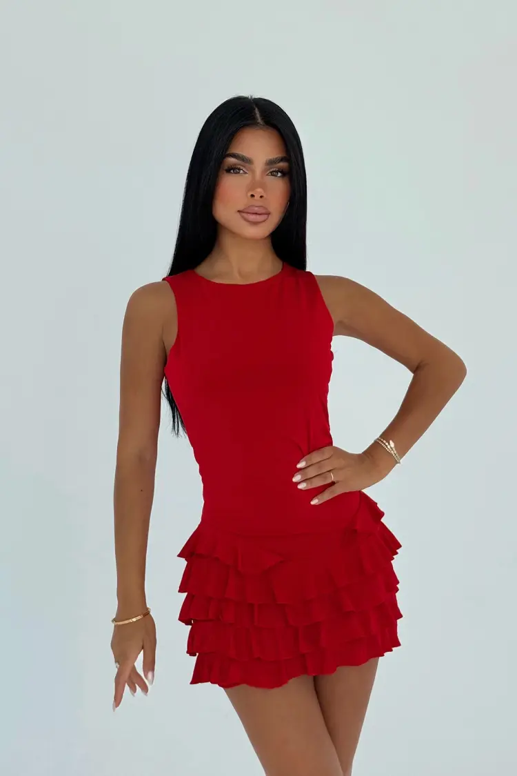 Naia Ruffle Dress - Brand: EYYO ATELIER - Women's Clothing Wholesale - Globality Store
