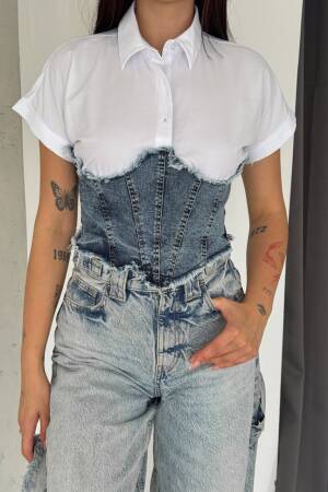 White Casual Streetwear Polo Neck Shirt