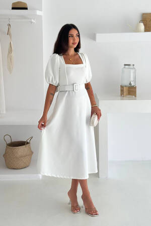 Elegant Formal Puff Sleeve A-Line Dress