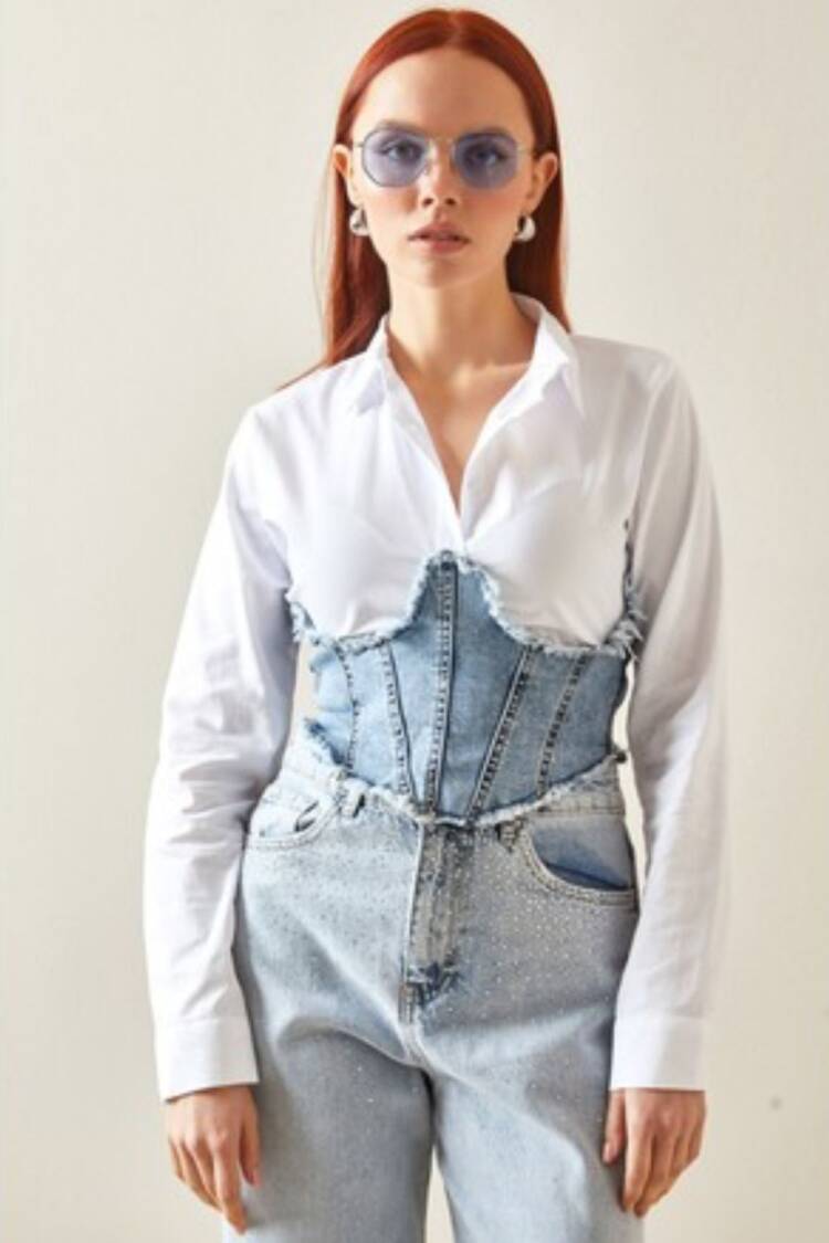 White Slim Fit Streetwear Shirt