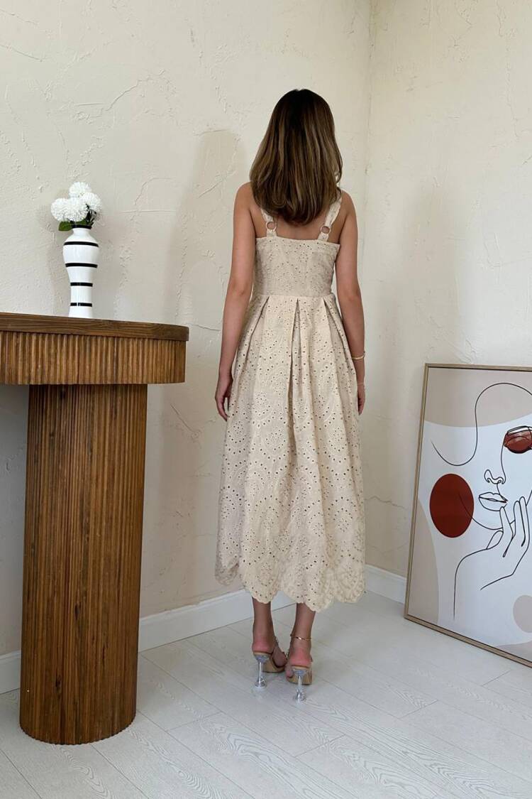Fit And Flare Dress With Square Neck