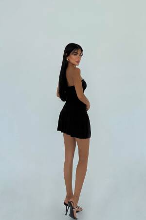 Sexy Elegant Strapless Mini Slip Dress With Cap Sleeve