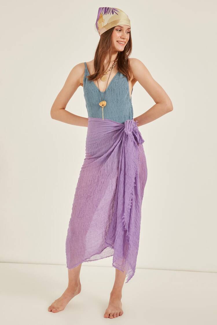 Purple Casual Boho Sexy Pareo For Beach & Party