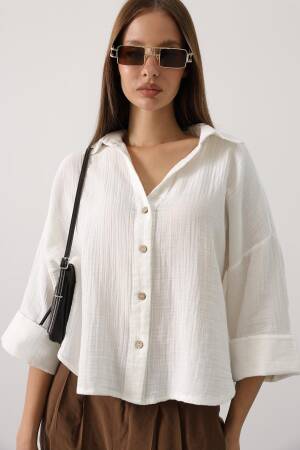 White Casual Elegant Boho Shirt